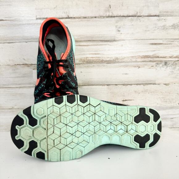 Nike Womens Free 5.0 TR Fir 5 Black/Orange/Teal Running Shoe Size 8.5 - Picture 2 of 6